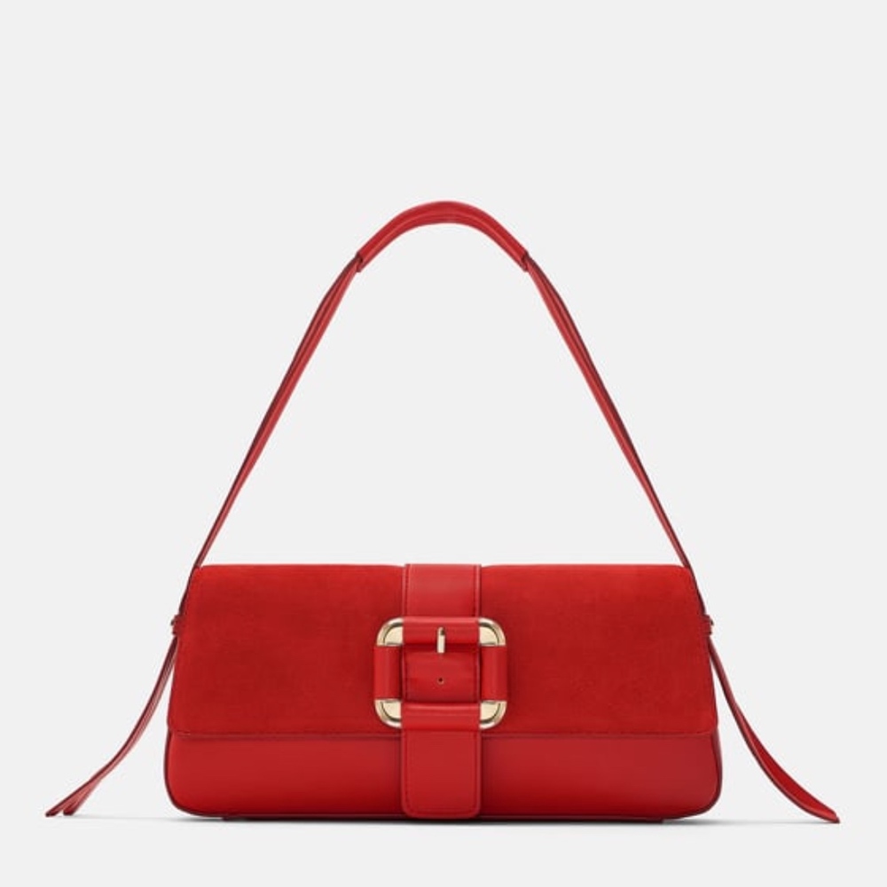 🌞Zara Red Shoulder Purse 143/aq - Picture 1 of 5